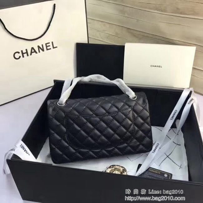 香奈兒CHANEL 225 進口大象紋胎牛皮金銀扣單肩斜挎鏈條包 DSC2038